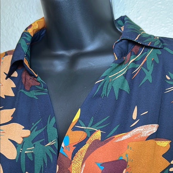 Umgee Navy Floral Long Sleeve Dress - Picture 4 of 8